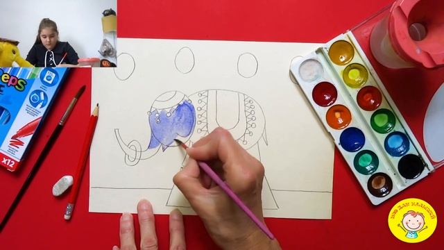 Рисуем СЛОНИКА В ЦИРКЕ. УРОК 167 Тема: 