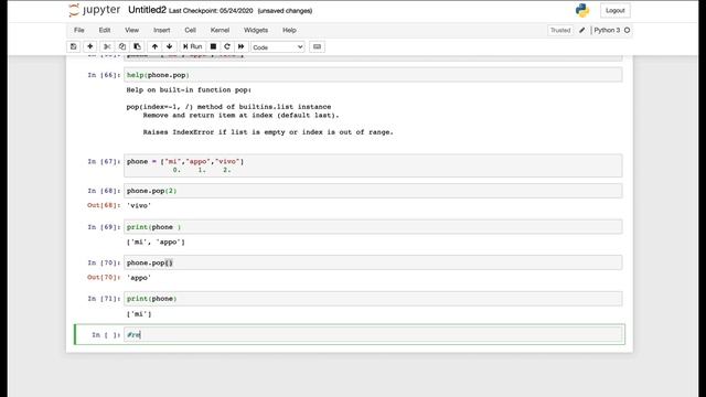 Pop and remove in list in python || list in python || python in telugu || list in telugu смотреть онлайн