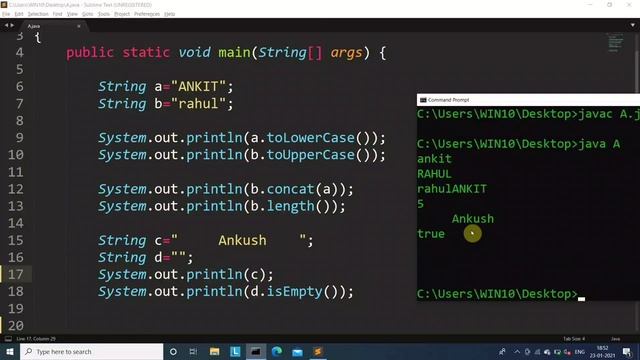 String Methods in Java | toLowerCase(), toUpperCase(), concat(), length(), trim(), replace() etc... смотреть онлайн