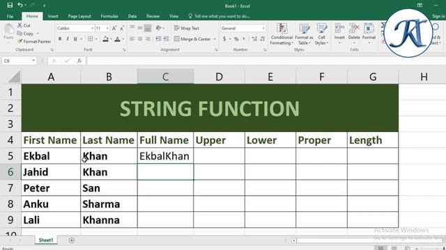 Upper, Lower, Proper, Len and Concatenate Function | String Function in Ms Excel 2016 | смотреть онлайн