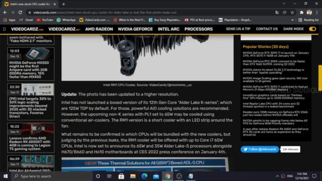 Intel Launch New Stock Cooler Full Specs & Details / Intel i5 12600k Launch Date and New Informatio смотреть онлайн