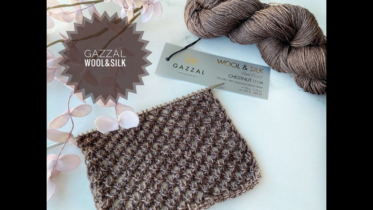 Сетка спицами Gazzal Wool&Silk #вязание #вязаниекрючком #мастеркласс #узорыспицами смотреть онлайн