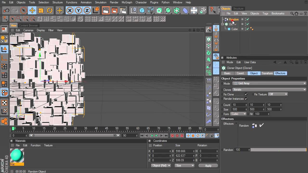 3 Cinema 4d Random Effector / Работа с Random Effector