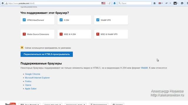 Включаем Проигрыватель видео HTML5 от YouTube смотреть онлайн