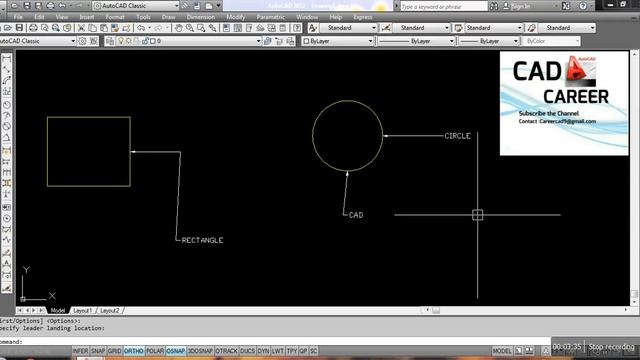 Leader command | multi leader command | Quick leader command | lead command in AutoCAD смотреть онлайн