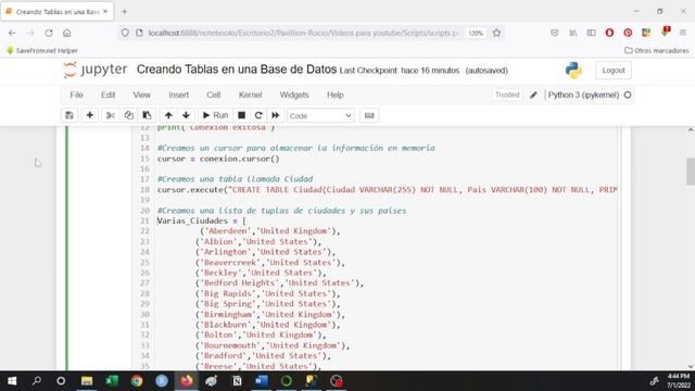 Creación de Tablas con SQL desde Python смотреть онлайн