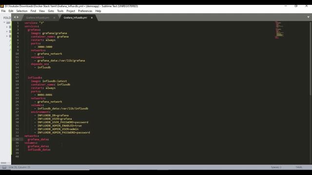 Grafana Influxdb Tutorial | Grafana Influxdb Docker Compose YAML