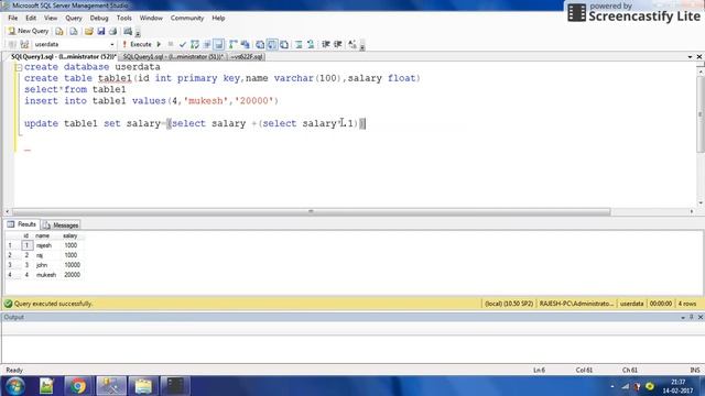 how to update salary by 10% or 5% using sql ?video by intelligent programming. смотреть онлайн