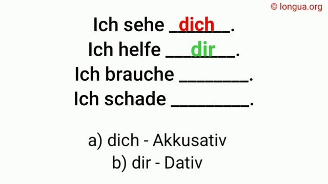 Akkusativ oder Dativ?, wen oder wem?, mich mir, dich dir, ihn ihm, sie ihr, es ihm, uns euch, sie i смотреть онлайн