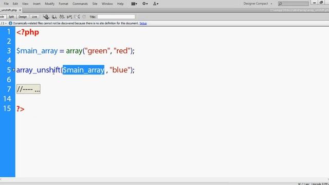 array_unshift array function in php смотреть онлайн