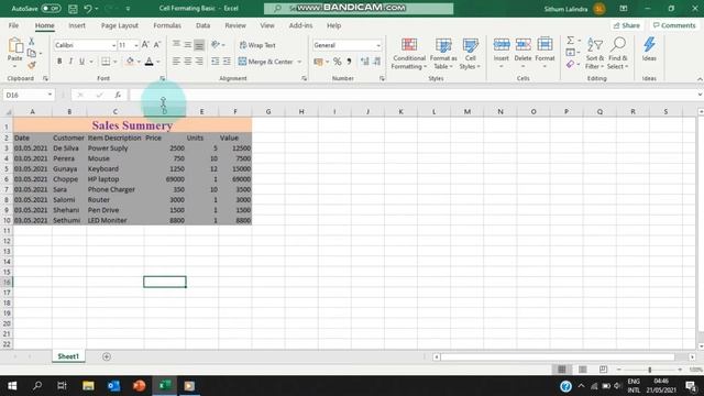 Microsoft Office - Excel Series E002 (Basic Cell Formatting) (In Sinhala) සිංහලෙන් සරලව ඉගැන්වීම смотреть онлайн