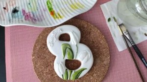 Пряник восьмерка | Роспись кистью пряника на 8 марта