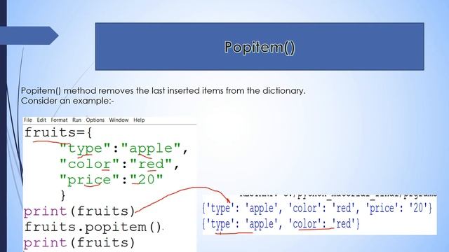Popitem() in dictionary| How to pop the item from the dictionary? смотреть онлайн
