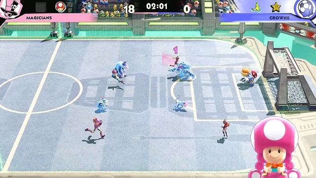 Mario Strikers Battle League Peach Daisy Rosalina and Waluigi Gameplay at Urban Rooftop смотреть онлайн