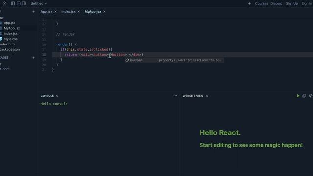 Create Basic React Class Component using State смотреть онлайн
