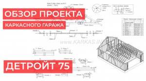 Краткий обзор рабочей документации проекта каркасного гаража Детройт 75