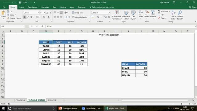 Learn Excel in HINDI -Video 474- Use of Advance VLOOKUP & MATCH in hindi смотреть онлайн