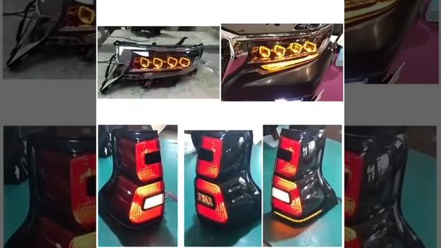 Four-eye headlight and flowing taillamp for Toyota Prado смотреть онлайн