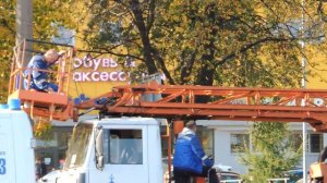 Работы на автовышке Маз видео