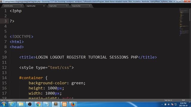 LOGIN LOGOUT REGISTER PHP HTML CSS TUTORIAL SESSIONS FORMS смотреть онлайн