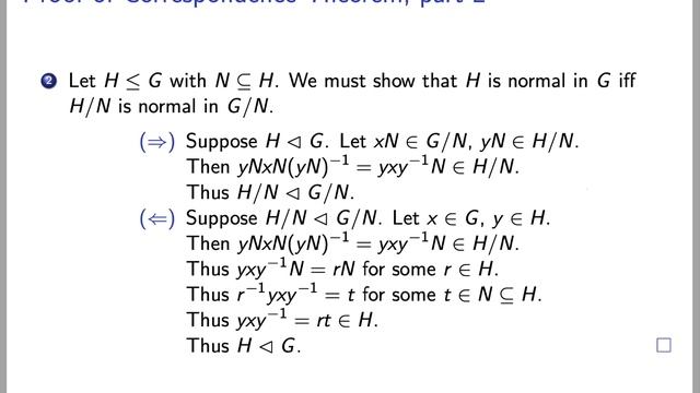Correspondence Theorem for Groups смотреть онлайн