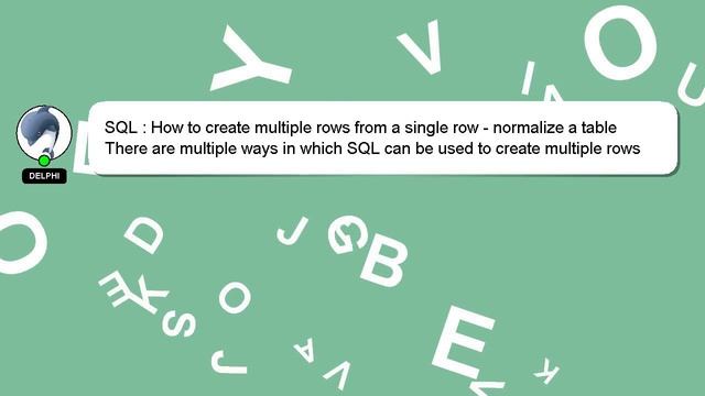 SQL : How to create multiple rows from a single row - normalize a table смотреть онлайн