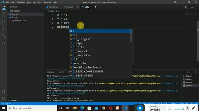 Basic Python Program Print Hello World, Add two number #python #codewithneeraj #vscode смотреть онлайн