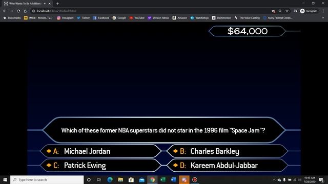 Who Wants to Be a Millionaire HTML5 Game Controller Test Run #1 (With Alternate $64,000 Question) смотреть онлайн