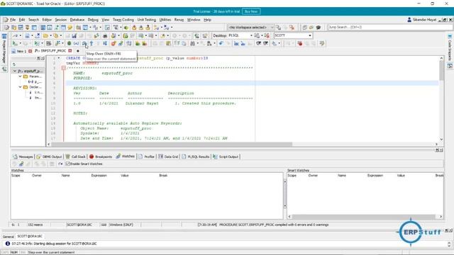 Debugging in TOAD for Oracle | Oracle Development Tool Tutorial смотреть онлайн