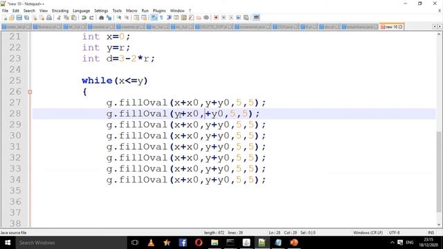 How to implement Bresenham's circle drawing alrgorithm in java|Computer Graphics| Java смотреть онлайн