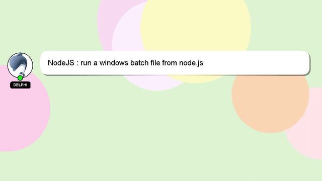 NodeJS : run a windows batch file from node.js смотреть онлайн