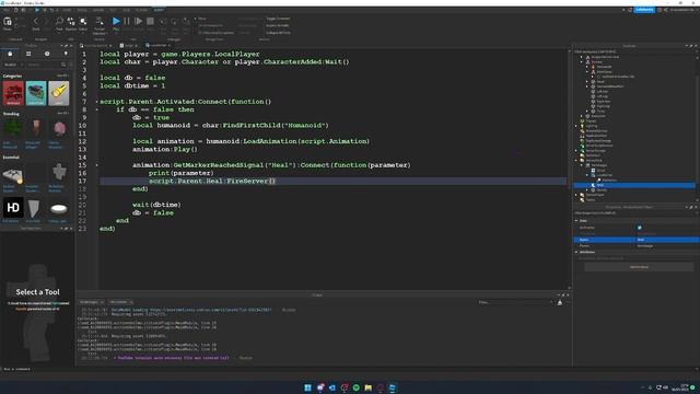 How to make a Healing Tool in Roblox Studio смотреть онлайн