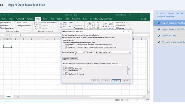 Import Data - Excel 2019 Tutorial смотреть онлайн