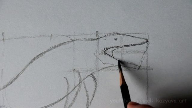 Как нарисовать динозавра МОЗАЗАВРА карандашом. Поэтапный мастер-класс без линейки. смотреть онлайн