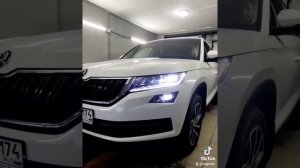 Skoda Kodiaq замена галогенных фар на Full Led