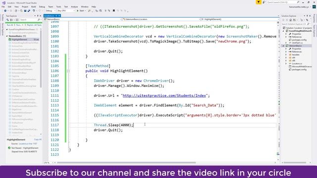 Selenium with C# 58 - How to Highlight Web element on Click & Value Change events смотреть онлайн
