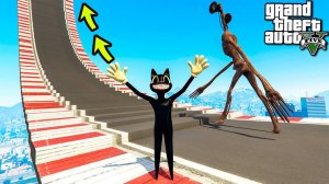 КАК ДАЛЕКО МУЛЬТЯШНЫЙ КОТ И СИРЕНОГОЛОВЫЙ СМОГУТ ЗАБРАТЬСЯ ПО СТУПЕНЬКАМ ГТА 5 МОДЫ!ОБЗОР МОДА GTA 5