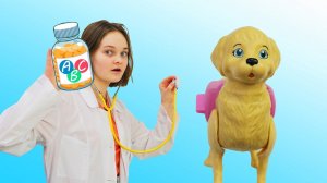 Видео куклы Барби. Лечим собачку Таффи! Лучшая Подружка - ветеринар! Игры доктор для девочек