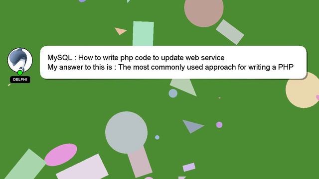 MySQL : How to write php code to update web service смотреть онлайн
