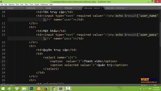 Training PHP MVC: Users manager 05 - Học Lập Trình PHP Miễn Phí смотреть онлайн