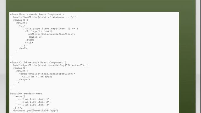 span does not firing OnClick inside list react child component смотреть онлайн