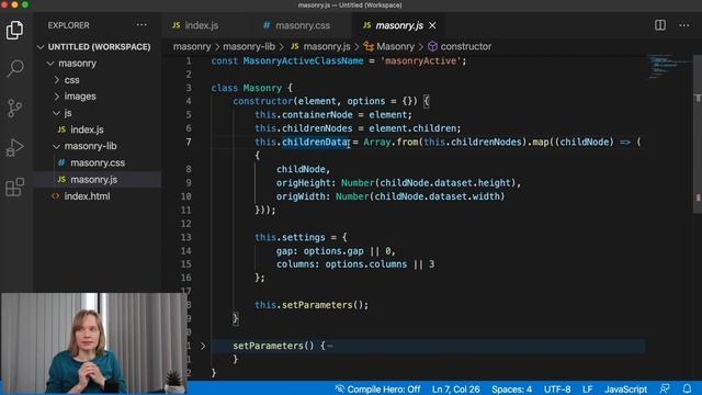 Masonry галерея с ровным окончанием | HTML, CSS, JS смотреть онлайн