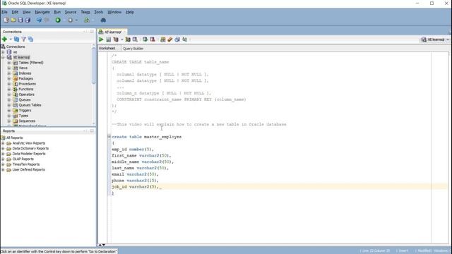 How to create table in Oracle Database смотреть онлайн