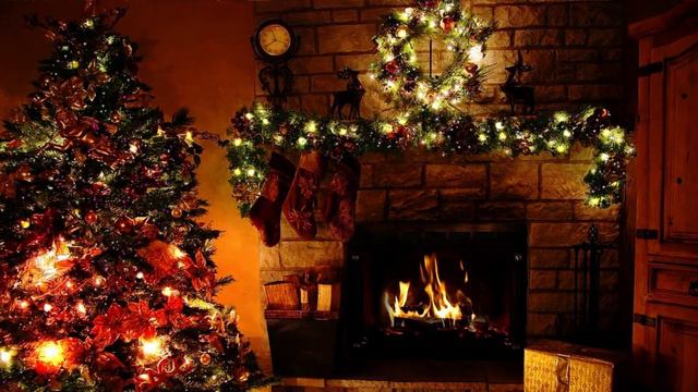Christmas music with a stunning fireplace | Рождественская музыка с потрясающим камином смотреть онлайн