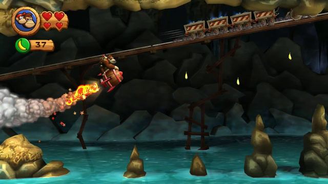 Donkey Kong Country Returns - World 4 [Cave] | No Damage / All Collectibles [4K]