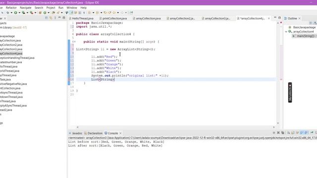 A Java program to extract a portion of a array list | Java смотреть онлайн