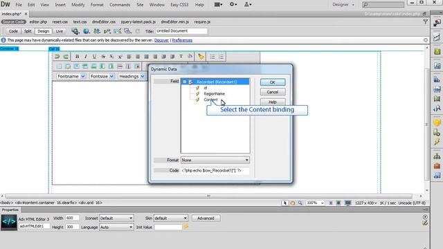 Using Advanced HTML Editor 3 with Dynamic Names смотреть онлайн