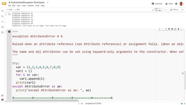 Python Inbuilt Exception Handling | Python Exception Handling | Inbuilt Exception Handling | Except смотреть онлайн