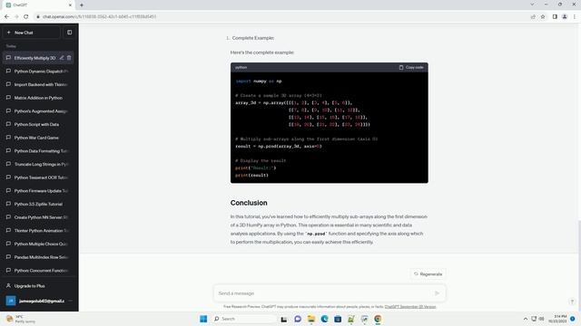 How to efficiently multiply for every sub array alone first dimension of a 3d np array Python 3 смотреть онлайн