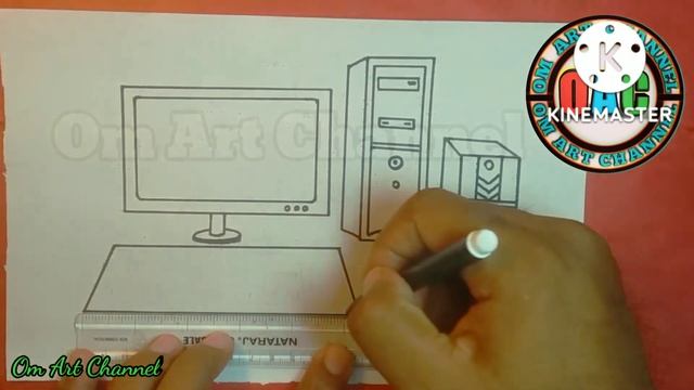How to draw desktop computer easy | Easy way to draw desktop computer set step by step смотреть онлайн